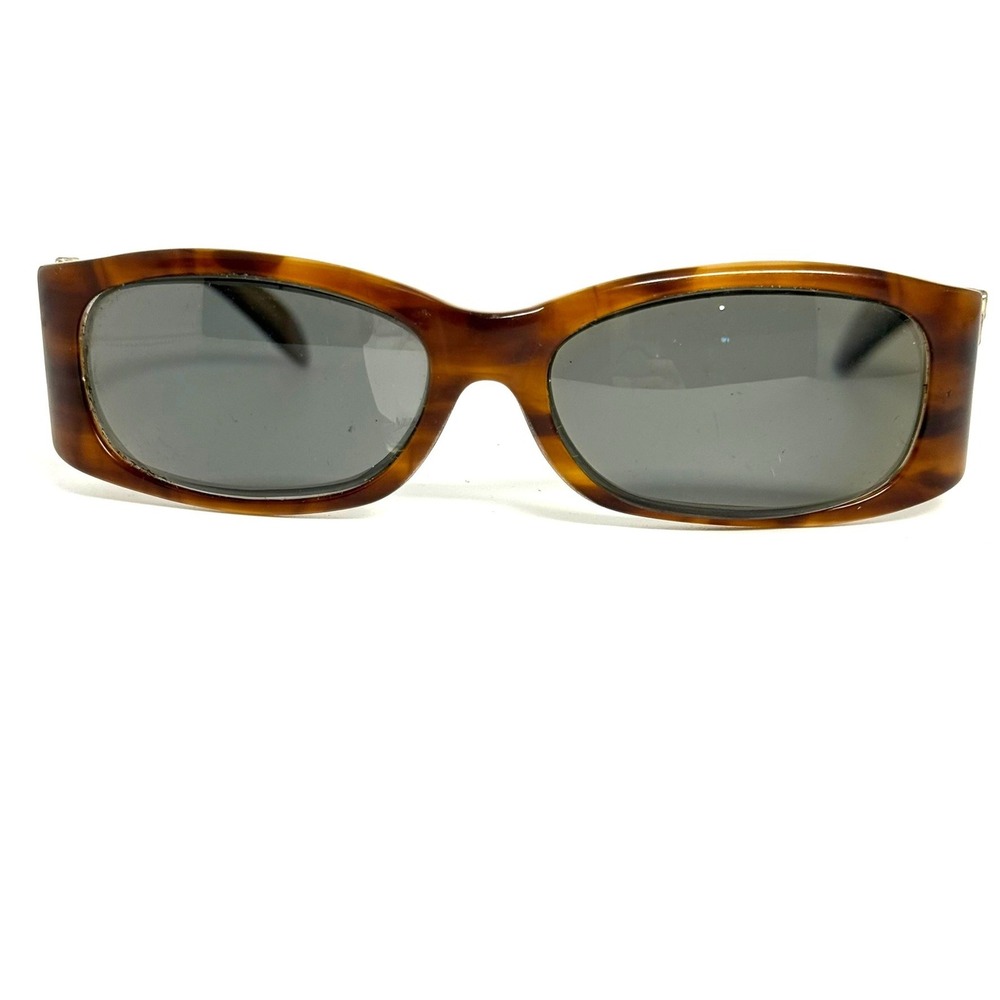 Adrienne Vittadini AV 5054S Tortoise Shell Rectangular Sunglasses Gold Chain 56m